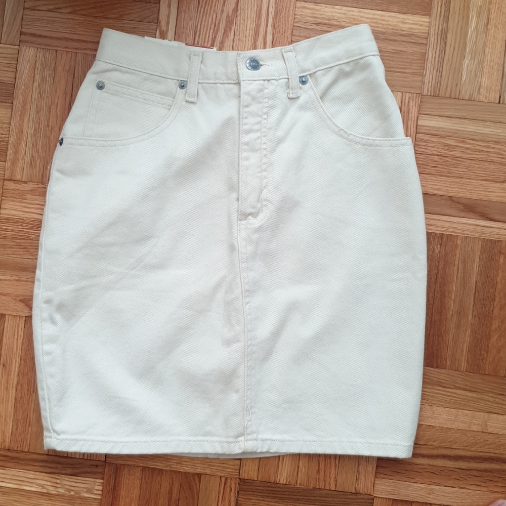 Vintage Guess Denim Skirt - Ecru